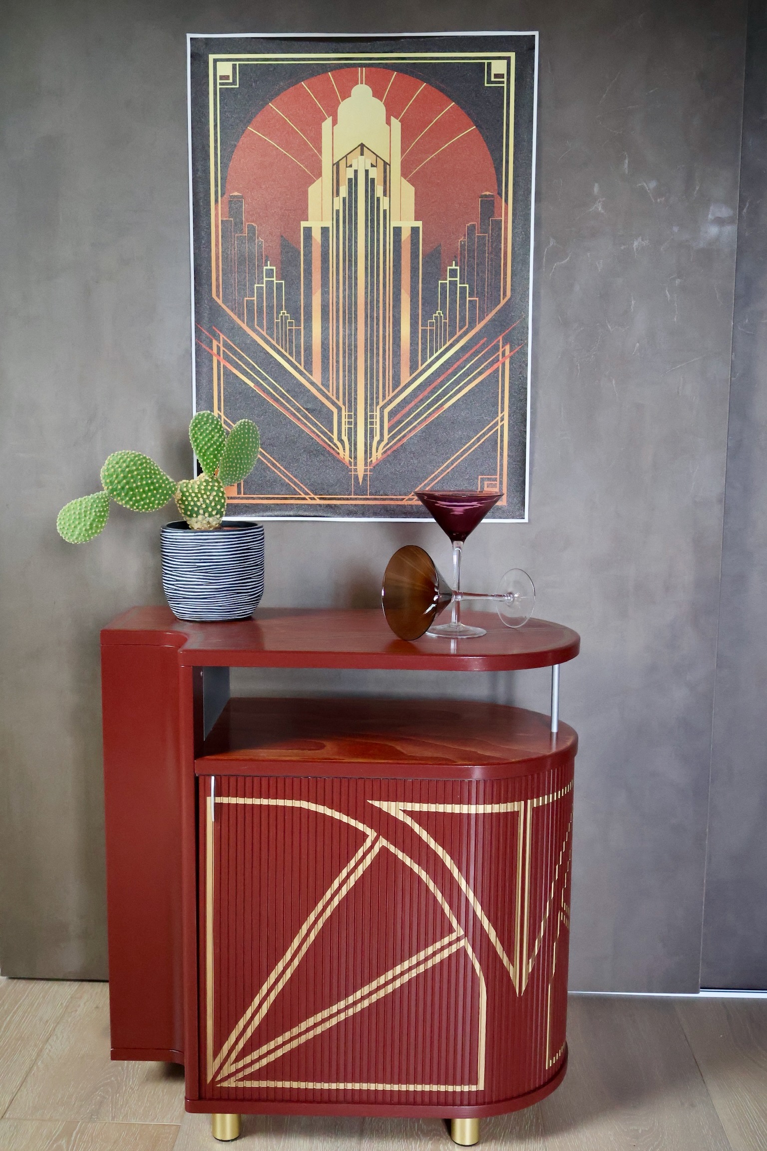 Rhubarb Auping Nightstand – Gold Line Edition